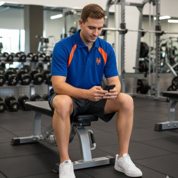 Reebok New York Mets Polo Shirt Mens Size S Blue MLB Baseball Embroidered Logo - Picture 6 of 7